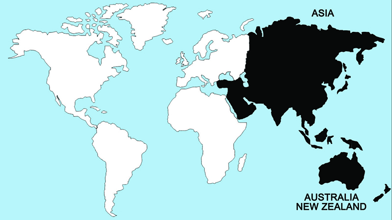 Asia, Austraila and New Zealand