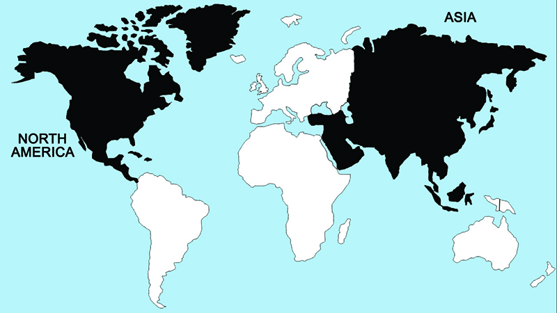 Asia and North America