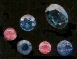 Natural sapphires, Burma and Sri Lanka.