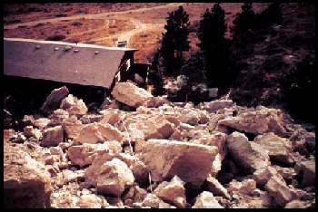 Urban Rock Fall in Wildcat Hills area near Scottsbluff, Nebraska. Photo by Jack Shroeder, University of Nebraska-Omaha.