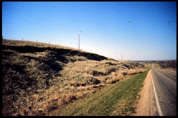 Rock Slump in Pierre Shale on Highway 13, Knox County, Nebraska.