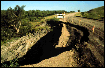 Knox County. A county road Earth Slump, north of Center, Nebraska.