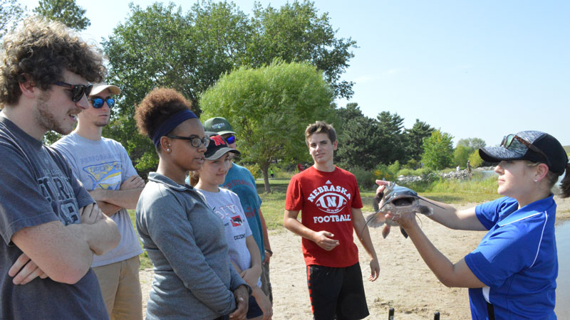 Instructor with fish 