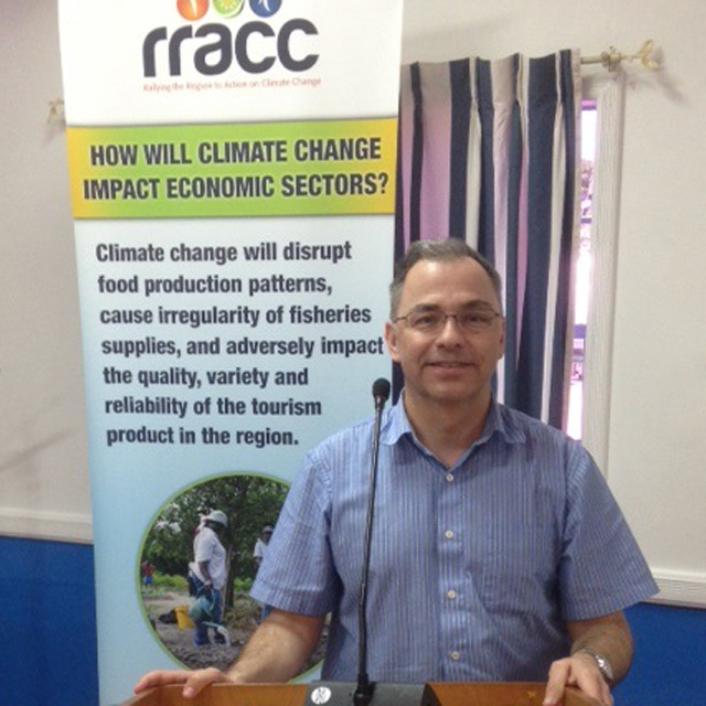 Michael Hayes in Castries, Saint Lucia before a drought management policy workshop for government officials held in January 2016.