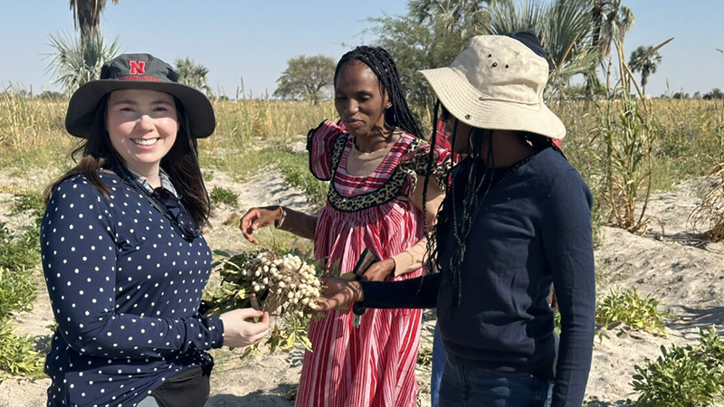 Motschenbacher (on left) and two Mandela Washington Fellows