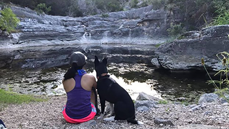 Jenna Ruoss with her dog