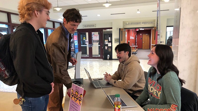 SNR Student Ambassadors talkinig to students