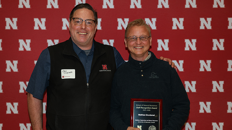 Gruntorad wins staff award as hunting and fishing researcher