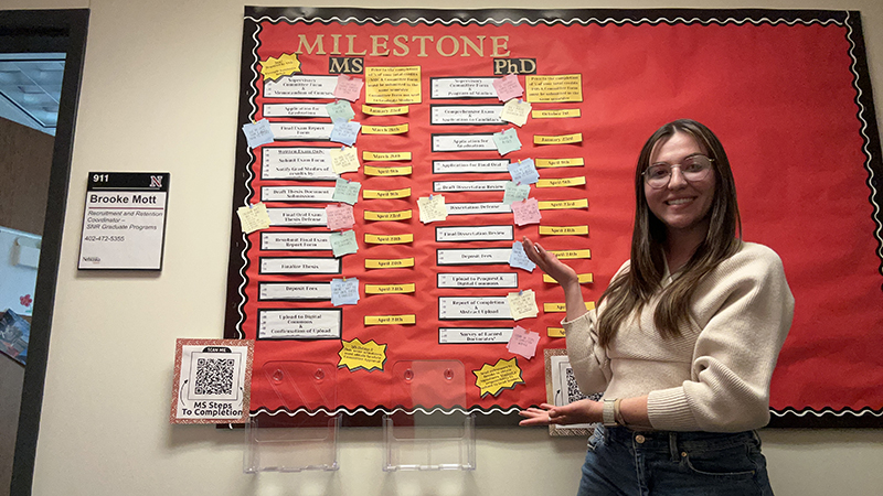 Brooke Mott with Bulletin Board