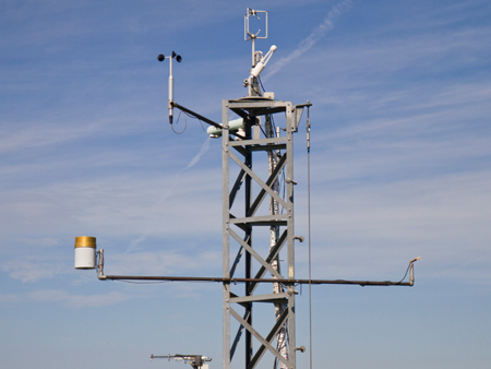 Tower eddy covariance and supporting environmental sensors measuring hourly exchange of carbon dioxide, water vapor, sensible heat, and momentum. Measurements have been collected continuously since 2001 to study carbon sequestration of maize-based agro-ecosystems under different management practices.
