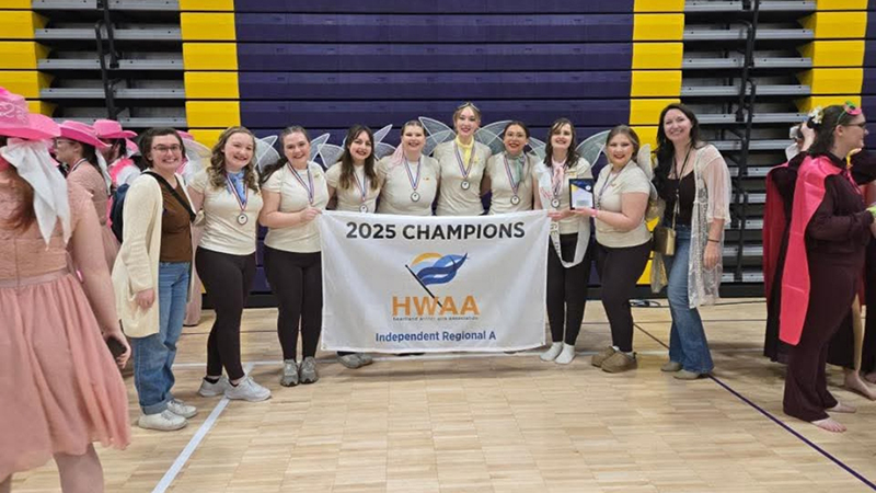 Gross with Winning UNL Winterguard