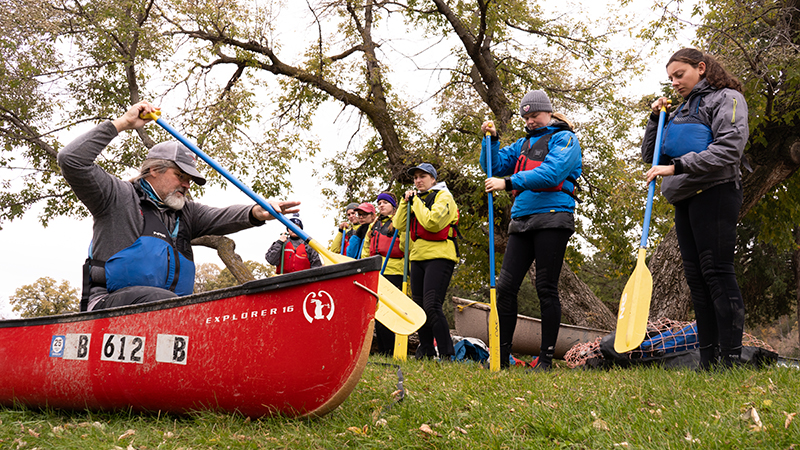 Training in the canoe