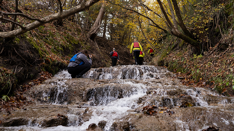 Walking in the Waterfall