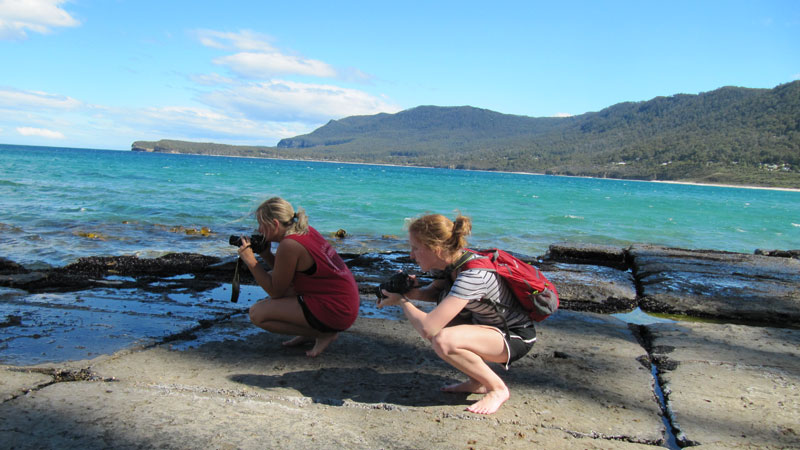 Photographing on the beach