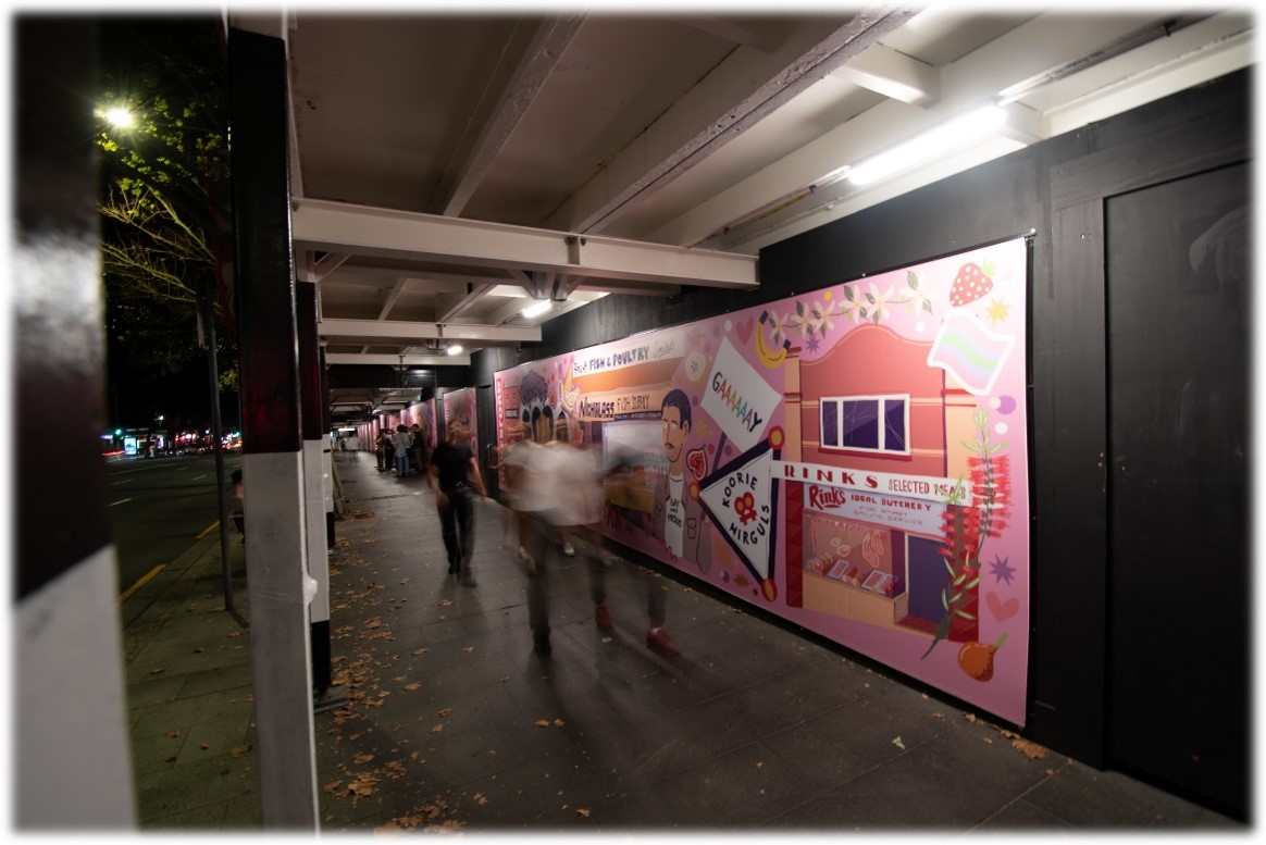 Wall art on Oxford Street