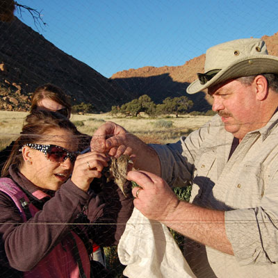 Powell and Student with Bird