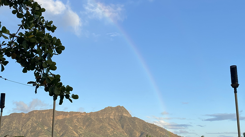 Diamond Head Crater and Rainbow