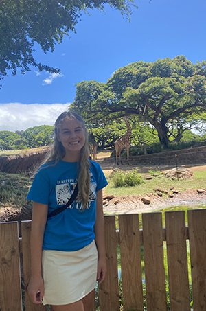 Emily at the giraffe exhibit!